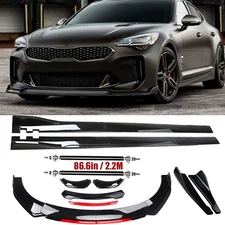 For Kia Stinger Forte Front Bumper Lip Splitter Spoiler Side Skirt Body Kit