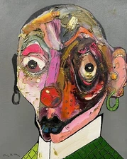 Original abstract painting oil on canvas board 8x10 in by Anastasiya Kimachenko