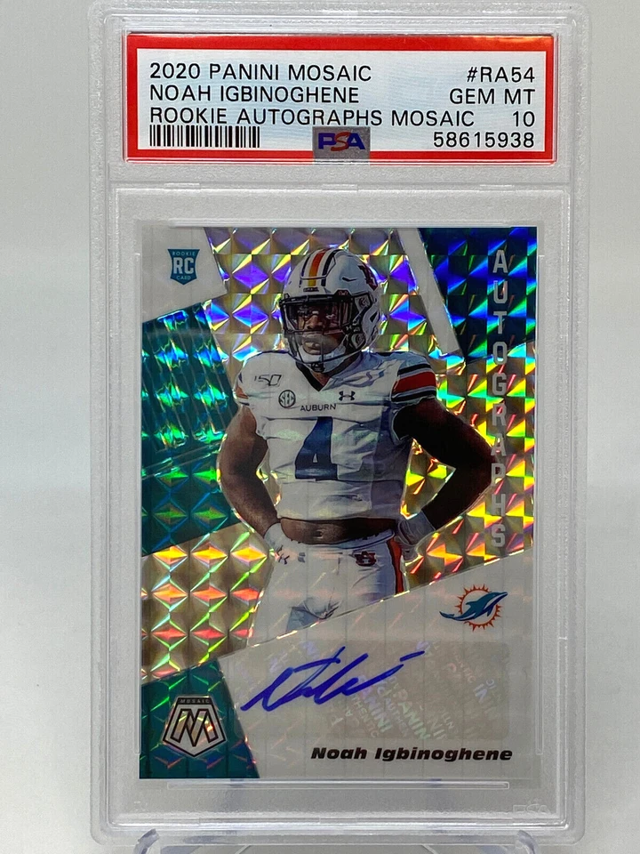 2020 Panini Mosaic Noah Igbinoghene Rookie Autographs Mosiac - PSA 10 - Rookie - Image 3 of 4