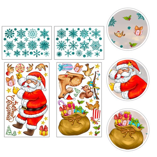Adesivi Murali Babbo Natale Cervo Adesivi per Decorazione Casa Decorazioni Finestre - Foto 11 di 12