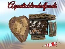 45-Piece Freshwater Shrimp Kit ,Shrimp Food,Cholla Wood,Betta,Catappa,Alder,SK7
