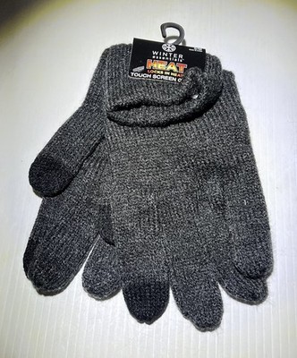 GCE Winter Essentials Heat Touch Screen Texting Gloves Thick Fleece Men's L/XL
