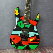 Chitarra Elettrica Stile Ibanez - Geometrica Pop Art Grafica Corpo Mogano FR Bridge