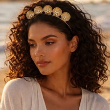 Tiara, Headdress, Wedding Parties, Golden Seashells  Pearls, mermaid look