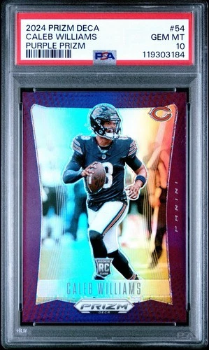 2024 PANINI PRIZM DECA PURPLE PRIZM [#72/99] CALEB WILLIAMS  PSA 10 - BEARS!