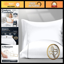 100 Egyptian Cotton King Size Pillow Cases Set of 2 - Luxury Sateen Hotel Quali