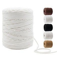 Macrame Cord 4mm X 547yards,Natural Colored Macrame Rope,Soft Cotton Cord Mac...