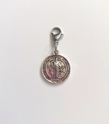 Medalla San Benito plateada redonda nueva religiosos amuleto buena suerte regalo