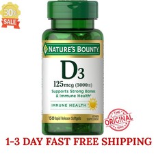 Nature's Bounty Vitamin D3 5000 IU 150 Softgels Immune Bone Support