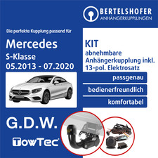 F&uuml;r MERCEDES S-Klasse Typ W222 Stufenheck 13- AHK abn +13pol sp. E-Satz NEU TOP