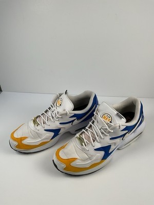 Nike Air Max 2 Fusion White Blue Yellow Mens Size 12 Sneakers BV0987-102