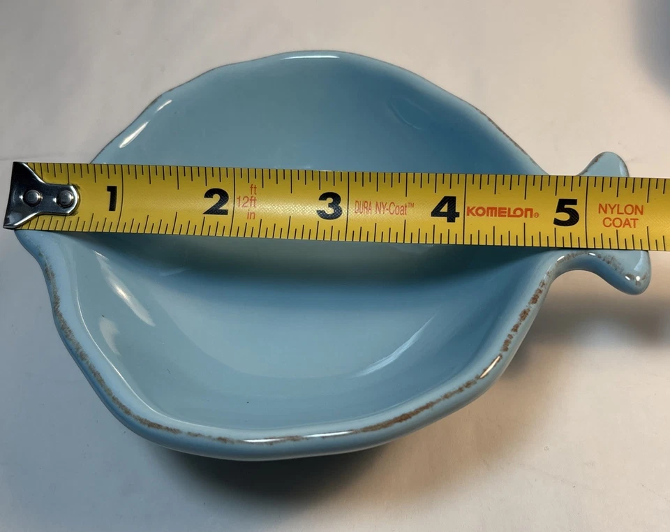 Lot Of 3 tag Blue Ceramic Fish Shaped Serving Bowls 5.5” X 4.25”Candy Sauces Dip - Image 3 of 4
