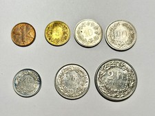 LOTTO DI 7 MONETE DI FRANCHI SVIZZERE