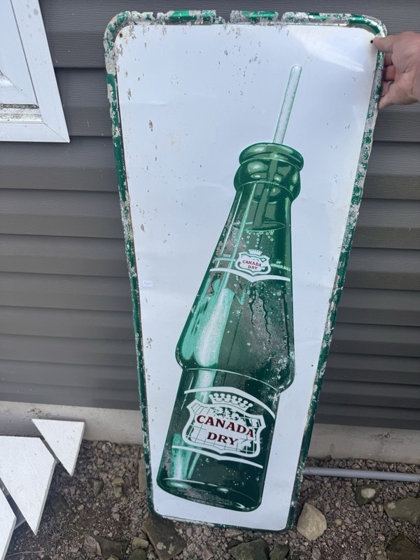 Vintage Canada Dry Sign : EMBOSSED Metal : Ginger Ale