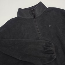 Victoria's Secret PINK Long Sleeve 1/4 Zip Fleece Sweatshirt Black Women's L