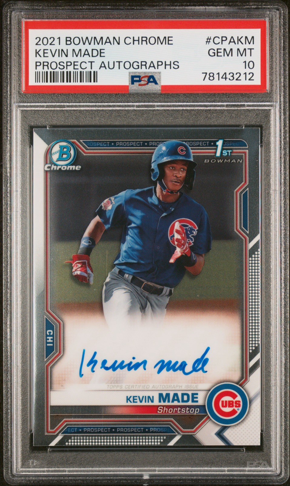 Kevin Made 2021 Bowman Chrome Prospect Autographs PSA 10 Cubs 1st Bowman Auto