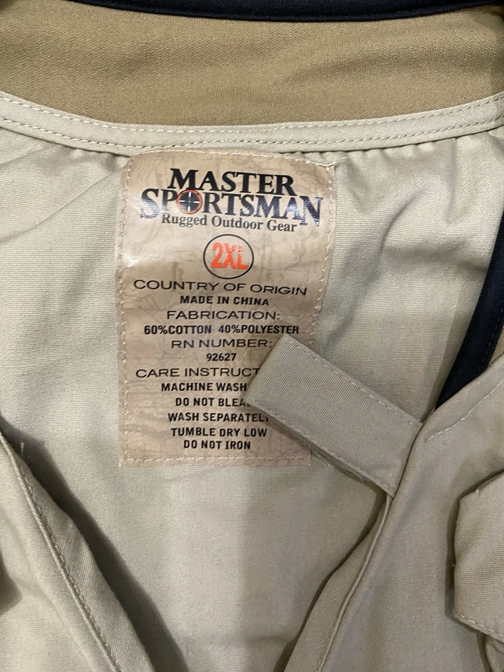 2XL Outdoor Master Sportsmen Vest, New Without Tags. Khaki - Image 3 of 4
