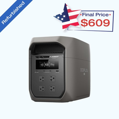 #ad EcoFlow 2048Wh 2400W LFP Portable DELTA 3 Max Power Station Backup Refurbished $761.25
