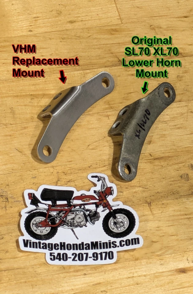 Horn Mount - Stainless Steel - Honda SL70 XL70 - Use CT70 Horn with this bracket - Image 2 of 4