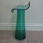 Blenko Signed John W Blenko Art Glass Vase 2021 Green Blue Hand Blown