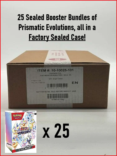 Pokemon SV8.5 Prismatic Evolutions Booster Bundle Box Case Sealed (25 Bundles!) Pokemon SV8.5 Prismatic Evolutions Booster Bundle Box Case Sealed (25 Bundles!)