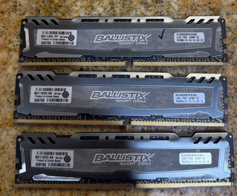 DDR4 SDRAM Ballistix 4 GB Capacity per Module Memory (RAM) for