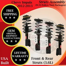 Monroe OEM Front & Rear Struts For 2012-2013 Chevy Impala 3.6L Lifetime Warranty