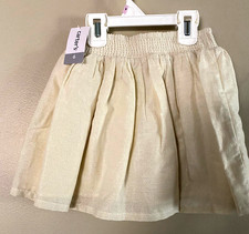 CARTERS Off White Sparkly Skirt Elastic Waist Fully Lined Dressy - Girls 6 NEW
