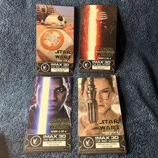 Star Wars The Force Awakens IMAX Ticket Poster Complete Set BB-8 Kylo Rey Finn