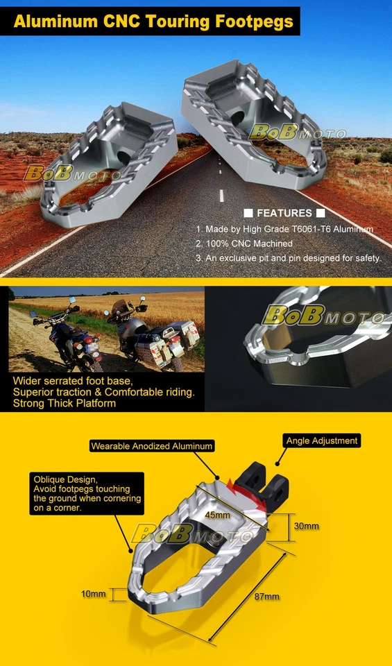 BUZZ Rider Foot Pegs Wide For Suzuki B-King Gladius SFV 650 GSF 650 Bandit - Изображение 3 из 4