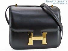 HERMES Mini Constance 3 18 Shoulder Bag Black Gold Hardware Box Calf