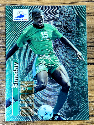 切手　football 1998年WORLD CUP記念　France サッカー Free Shipping! Panini 1998 France World Cup Card #37 Sunday Oliseh