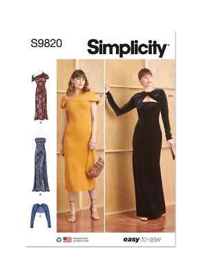 Simplicity Misses Strickkleider & Shrug Schnittmuster S9820