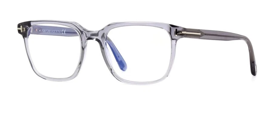 Tom Ford FT5818-B 020 Shiny Transparent Grey /Blue Block Square 