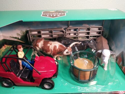 New Ray Country Life Cows Cattle Steer Farm Animals Livestock Toy Play Set 15 PC - Picture 5 of 5