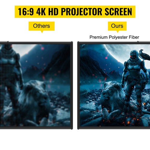 VEVOR Schermo Cinematografico per Esterni 228,6cm Schermo per Proiettore HD 16:9 - Afbeelding 2 van 12