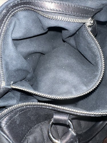 Ralph Lauren Leather & Fabric Bag Quilted Purse Handbag Saddle Charm Very CLEAN - Picture 11 of 15