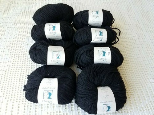 Elsebeth Lavold Chunky AL Yarn Color #001 Black ~ Dye Lot 87875 ~ 8 Balls - Picture 2 of 4