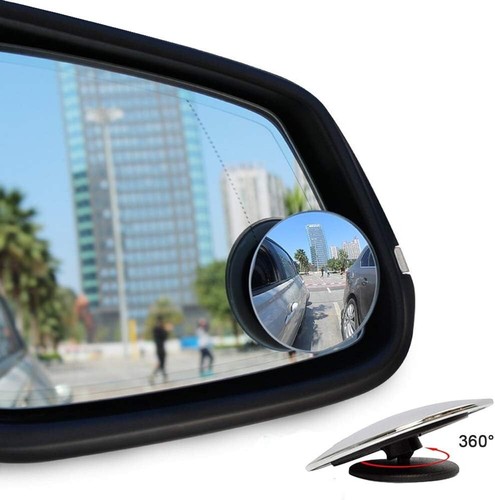 2Pc Blind Spot Car Mirror 360° Wide Angle Adjustable Rear Side View Convex Glass - Picture 3 of 11