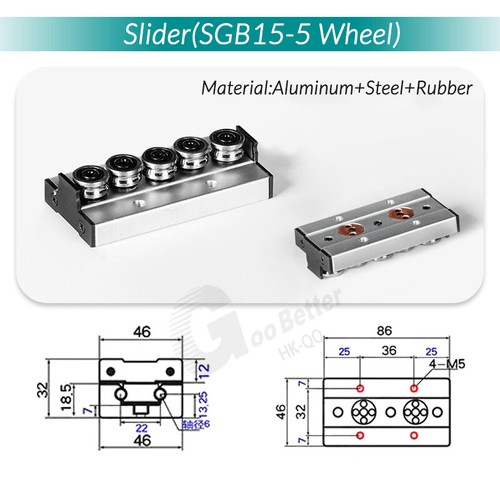 SGR10/15/20/25/35 Linearführung Gleitschiene + SGB10-35 3/4/5 Wheel Linearblock - Bild 18 von 70