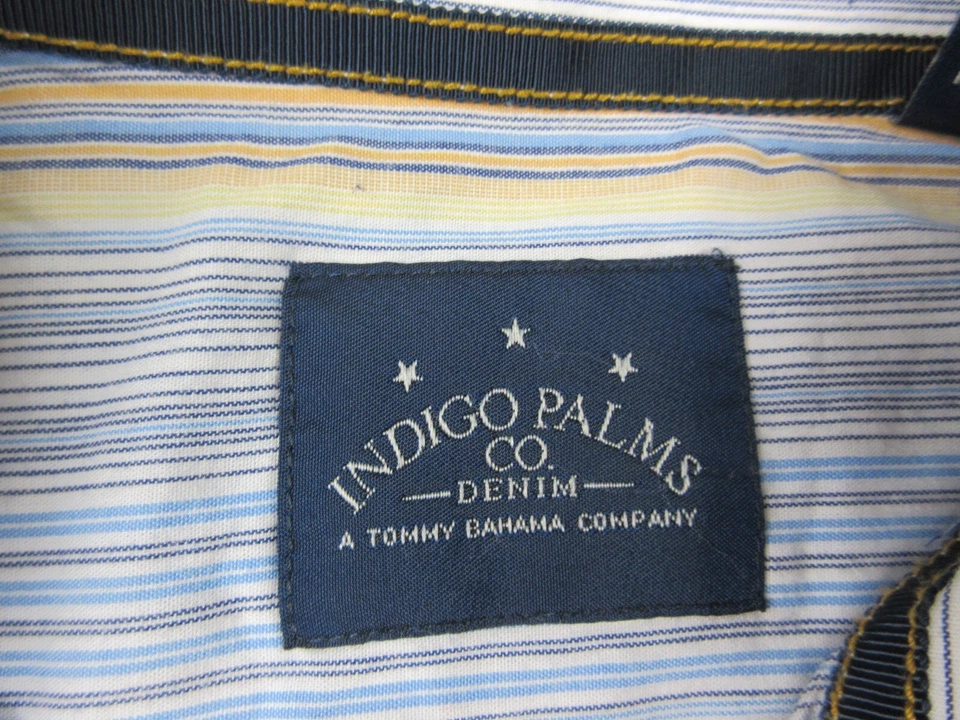 Indigo Palms Shirt Mens Medium Blue Floral Button Up Cotton Tommy Bahama - Image 4 of 4