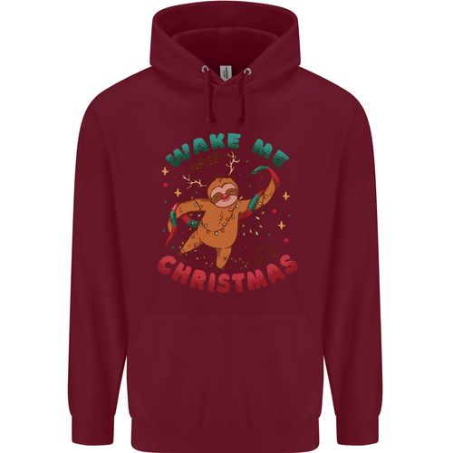 Sloth Wake Me Up When Its Christmas Childrens Kids Hoodie - Picture 32 of 88