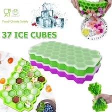 37 Grids Silicone Ice Cube tray Honeycomb Trays Silicone Bar Whiskey With Lid