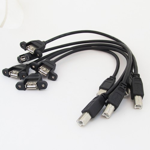 1pc 50cm USB Female to Printer Scanner B Male Cable Cord Screw Lock Hole Mount - 第 4/5 張圖片