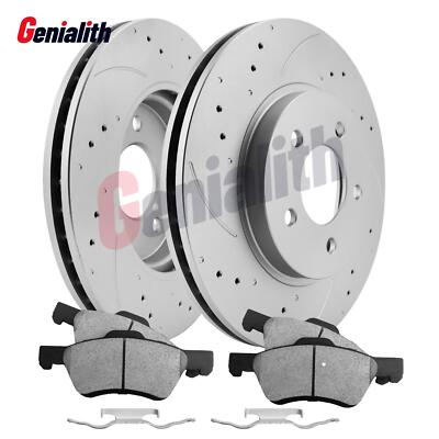 Front Drilled Rotors Brake Pads for 2005 2006- 2010 Ford Escape Mazda Mercury