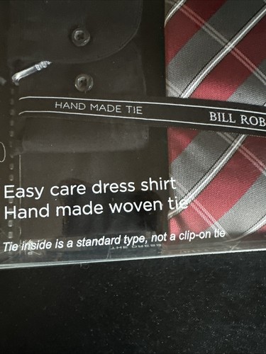 NWT Bill Robinson Mens Black Dress Shirt and Matching Hand Made Tie, XL 34/35 - Picture 4 of 7