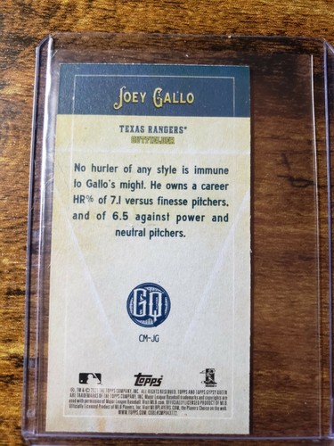 2021 Topps Gypsy Queen Joey Gallo Captain Mini Insert #CM-JG Texas Rangers - Picture 2 of 2