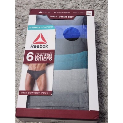 6 Pack of Reebok 3XL Tech Ultimate Comfort Performance Low Rise Briefs Underwear