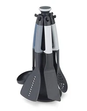 Joseph Joseph Kitchen Utensil Set with Rotating Storage Stand, 6-piece,Sky