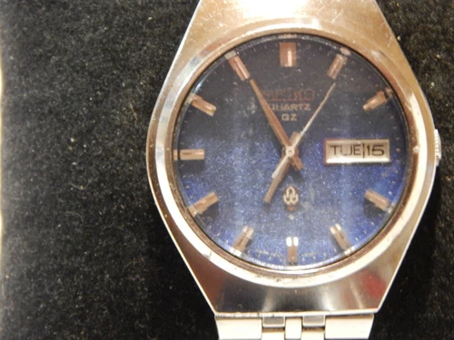 Seiko 0923-8020 Blue-Dial Quartz QZ Vintage Men's Watch